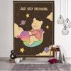 Bohemian Cat and Lion Tapestry Retro Inspirational Quotes Wall Hanging Bedroom Living Room Aesthetic Wall Decor