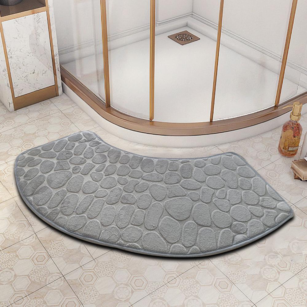 1PC Arc-Shaped Water-Absorbing Floor Mat, Sector-Shaped Carpet, Shower Room Entrance Foot Mat, Toilet Bathroom Anti-Slip Mat