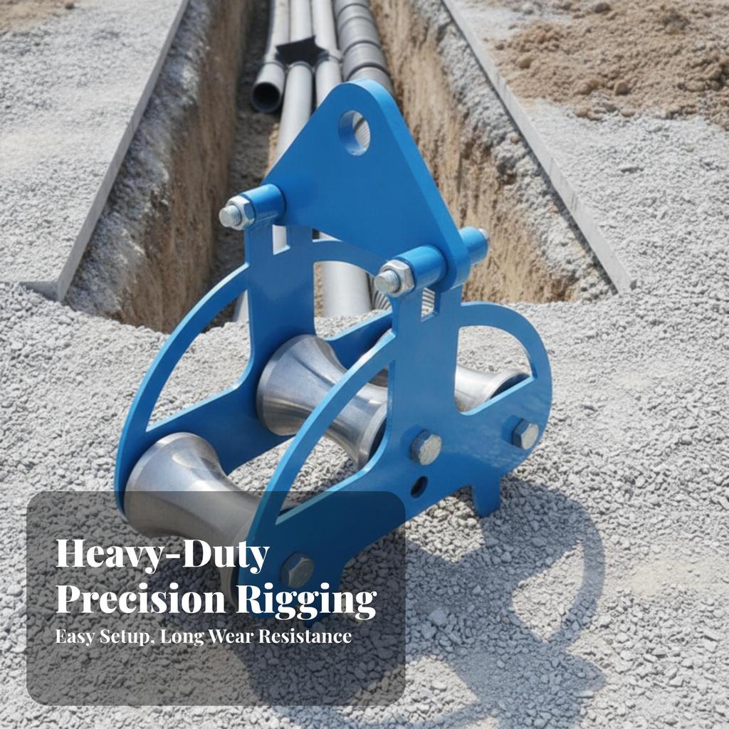 Cable Pulley with Three Rollers Smooth Hardware Reliable for Electricians