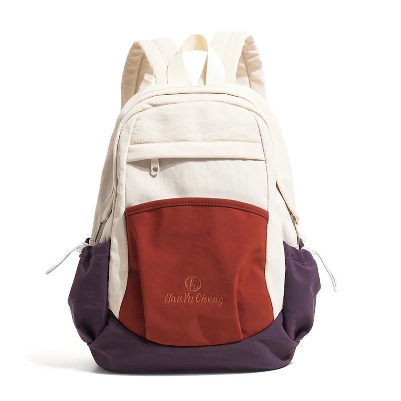 

Sport Lightweight Color Block Backpack Outdoor Large Capacity Travel Backpack фіолетовий/червоний