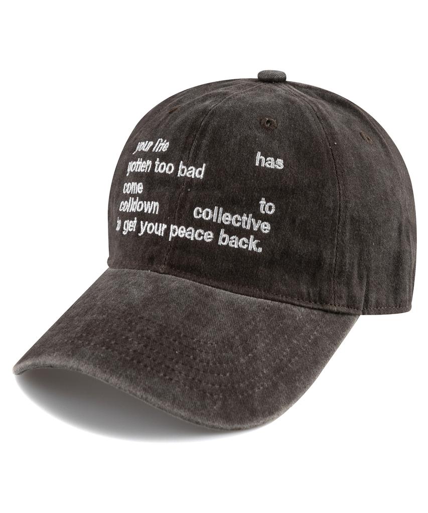 Bichiseuaenkeulim Your Life Stone-Washed Ball Cap-Brown