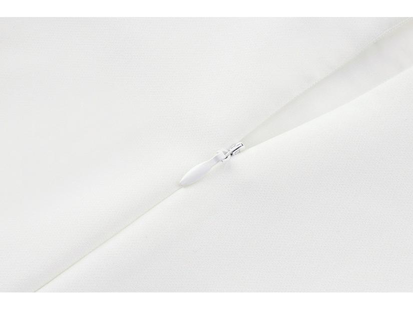 2020 French Socialite Style Square Neck Puff Sleeve High Waist Slimming White Evening Dress