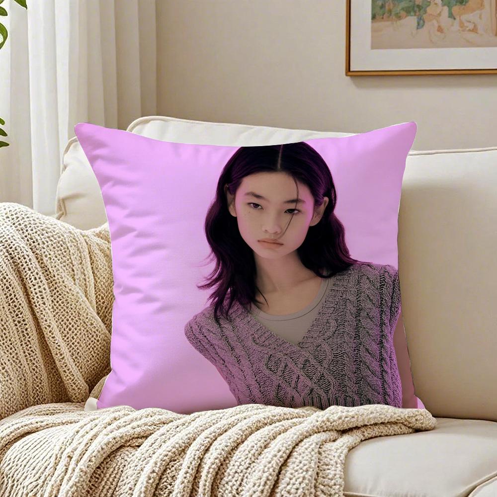 Jung Ho yeon Cushion Cover Linen Minimalist Soft for Sofa Bed Home Room Decor 30x30cm