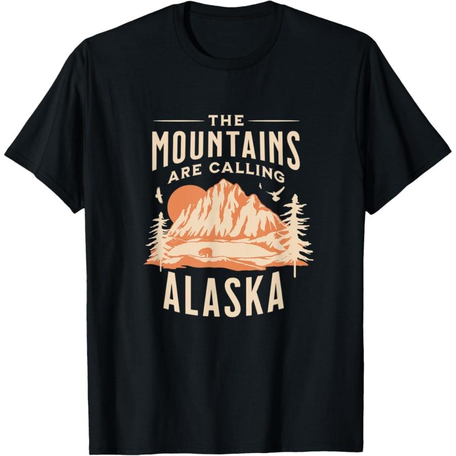 

The Mountains are Calling in Alaska Bear Souvenir T-Shirt XXXXXL чёрный