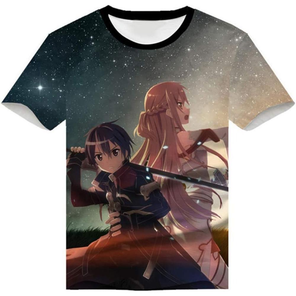 Anime Sword Art Online Kirito SAO 3D Printed T-Shirt Adult Cosplay Funny Quick Dry COOL Short Sleeve Tee Tops