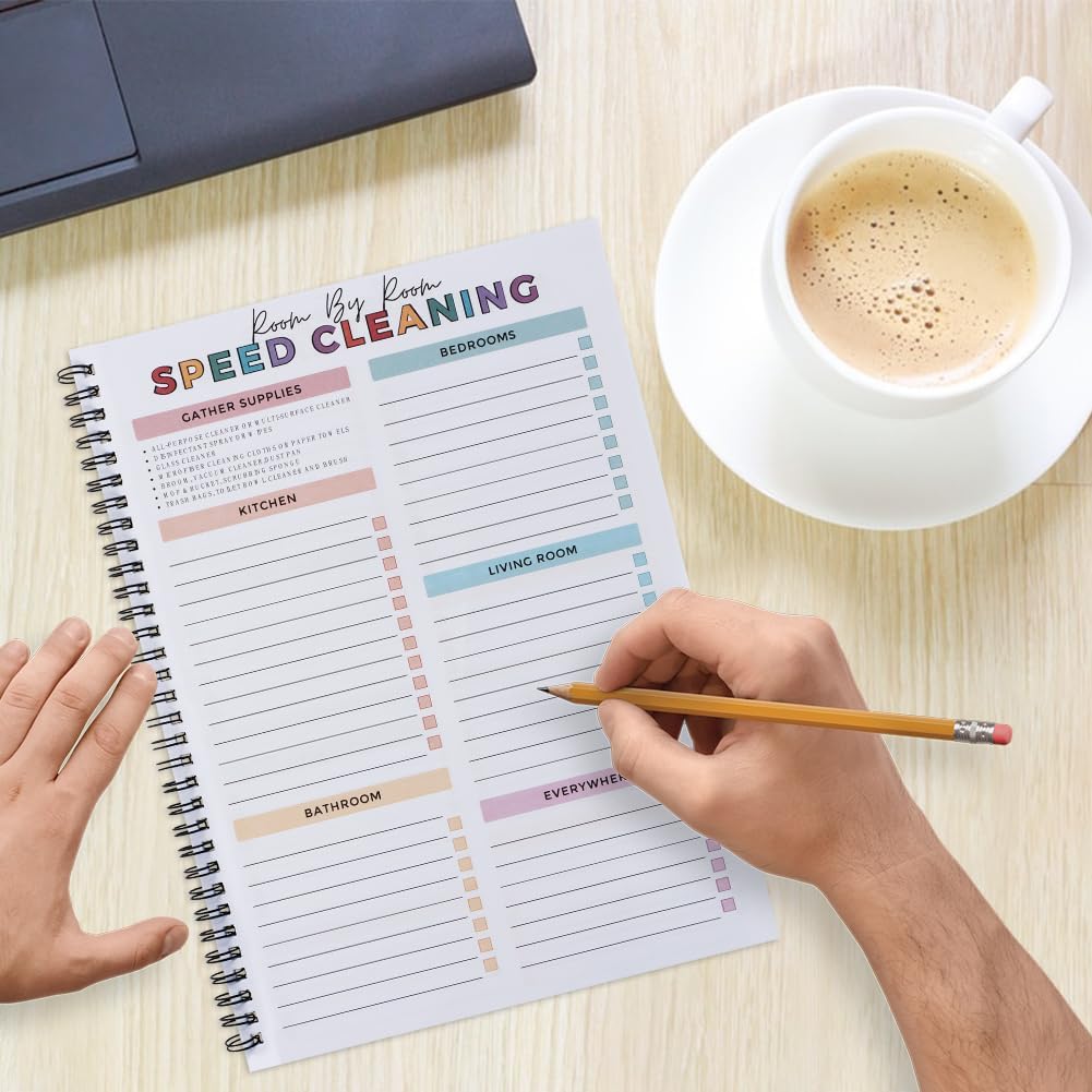 Adhd Cleaning Planner,Editable Home Cleaning Plan,Daily,Weekly, Monthly,Yearly Cleaner Schedule and Checklist,Adjustable Clean Up Household Chores