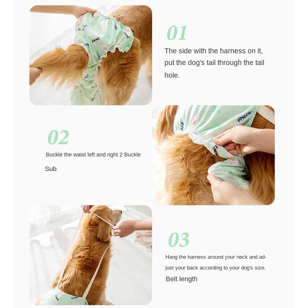 With Straps Female Pet Sanitary Panties Reusable Large Dogs Safety Diapers Pet Underwear Home