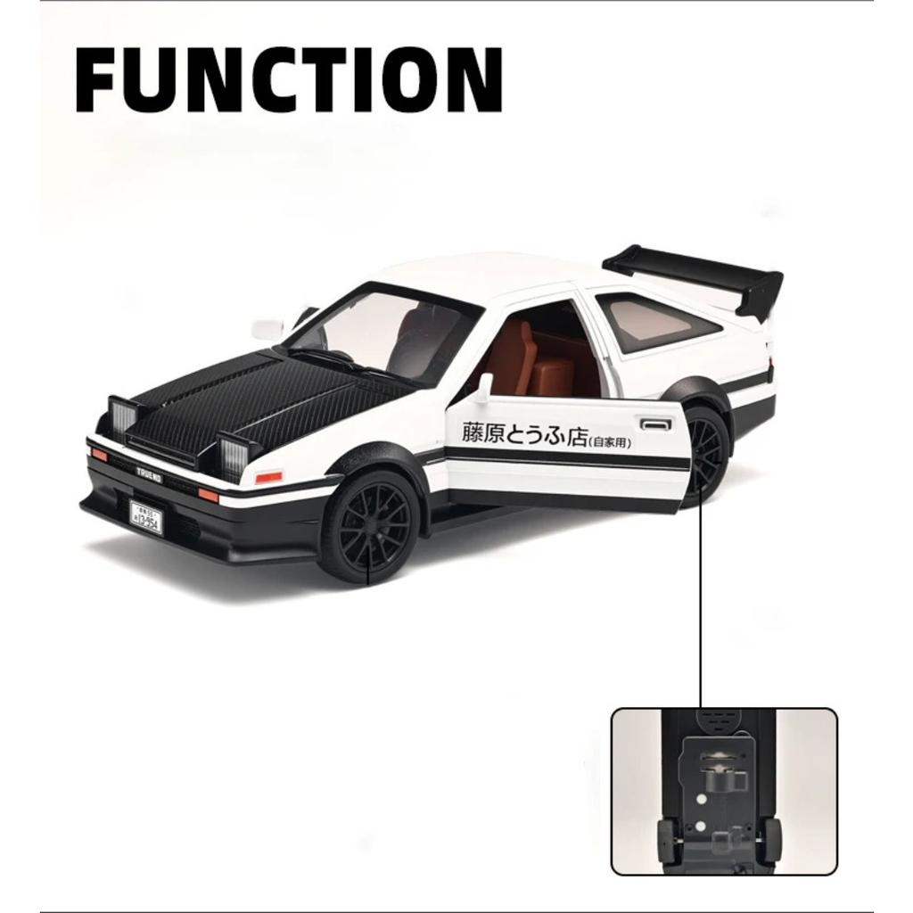 1/32 Toyota Initial D AE86 Drift Function Alloy Car Diecasts & Toy Vehicles Metal Toy Car Model Sound and Light Collection Kids Toy
