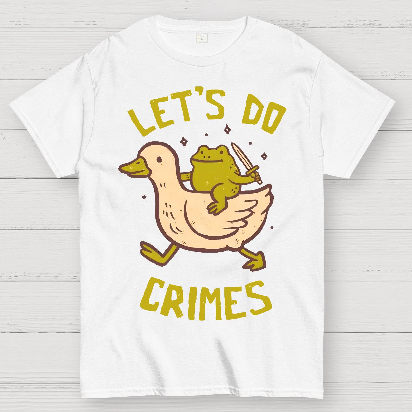 

Let s Do Crimes Geek T-Shirt Y2K Printed Short-sleeved Casual Loose T-shirt Round-neck Cotton Sportswear Unisex S