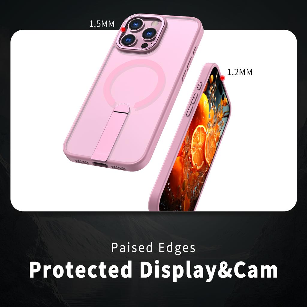 For iPhone 16 Pro Case Compatible with MagSafe Kickstand TPU + Acrylic Phone Cover
