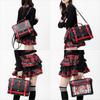 Gothic Tote Bag for Women Satchel Bag with Display Insert for Anime Pins & Button Badges Women's Y2k PU Leather Shoulder Bag Handbag Crossbody Bags