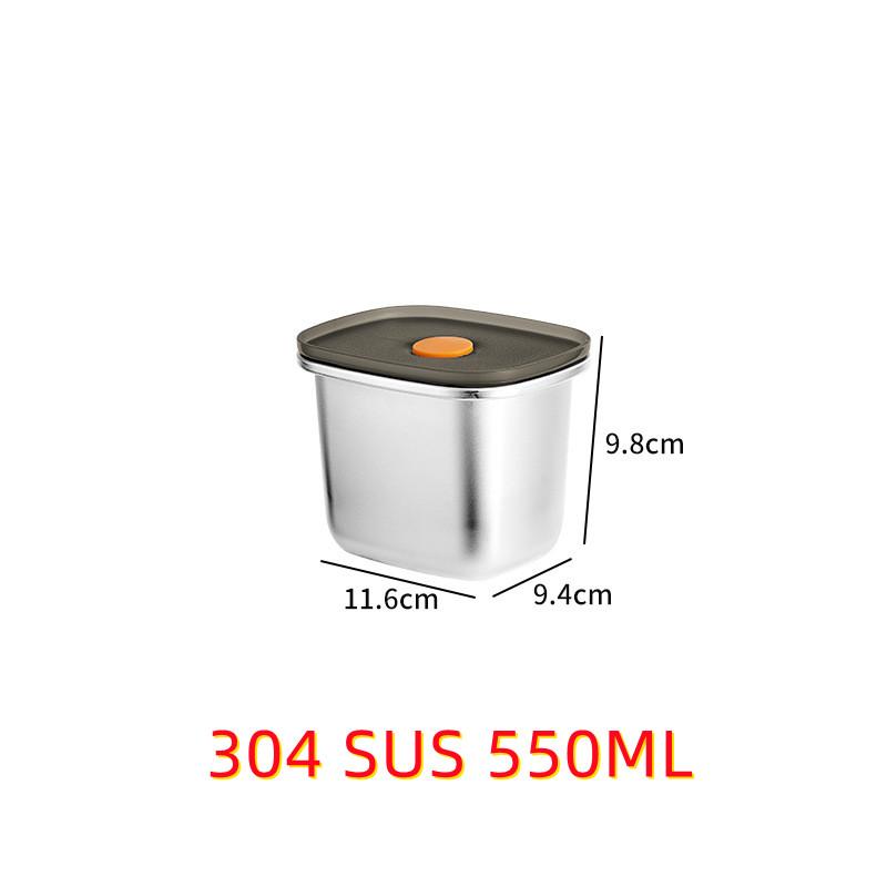 Portable Food Fruit Bento Box 304 Stainless Steel Lunch Box With Lid Snacks Containers Box Leak-Proof Storage Fresh-keeping Box