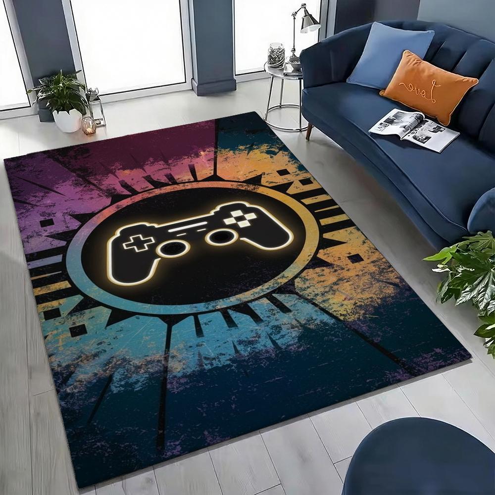 Gamepad Splash Art Indoor Rug Nonslip Durable Carpet For Boys Bedroom Gaming Room Home Decor Memorial Gift