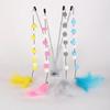 Pompom Cat Toys Interactive Stick Feather Toys Kitten Teasing Playing Plush Ball Pet Supplies For Cat Toy