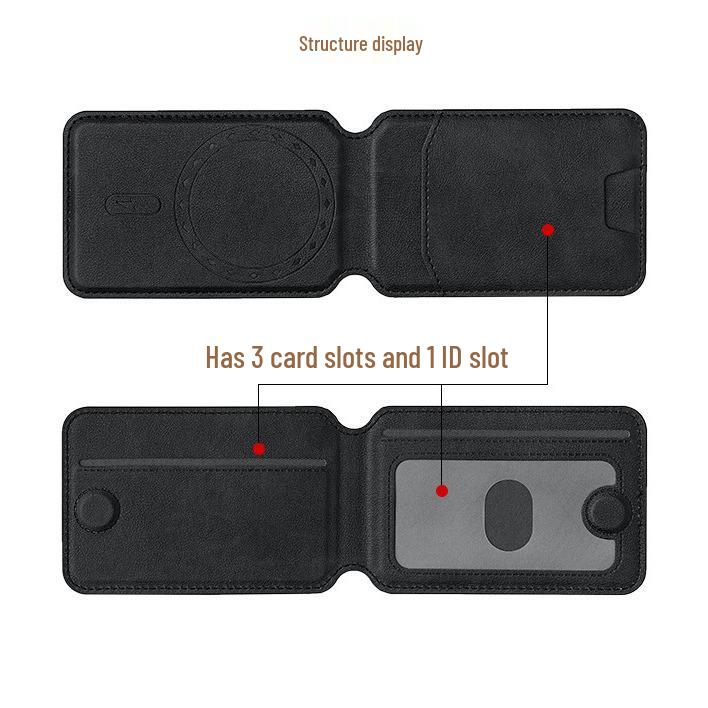 Magsafe-Compatible Magnetic Card Holder and Phone Snap-in Case