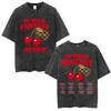 Ateez 2025 World Tour In Your Fantasy Tour Cherry Vintage Washed T Shirt Korean Kpop Fashion T-shirt Men's Women Cotton T-shirts