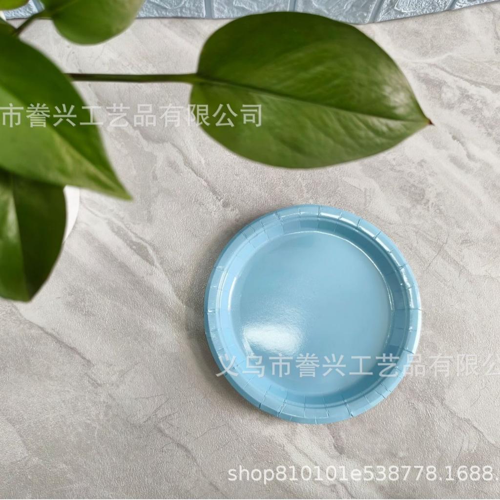 Promotion, Solid Color Theme Party Tableware Paper Plate Paper Tissue Supplies Outdoor Picnic 250G Disposable Party Paper Plate