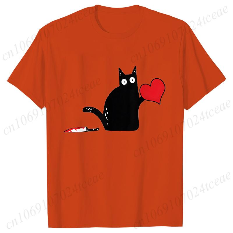 Black Cat with Knift Tee Shirt, Love Couples T Shirts, Couple Shirts, Best Couple Shirts, Lovers Shirt, Black Cat Hearts Outfits