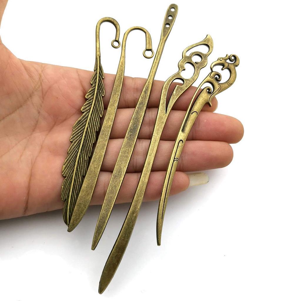 10pcs Craft Supplies Mixed Antique Bronze Bookmark Charms Pendants for Crafting, Jewelry Findings Making Accessory for DIY Necklace Bracelet M177
