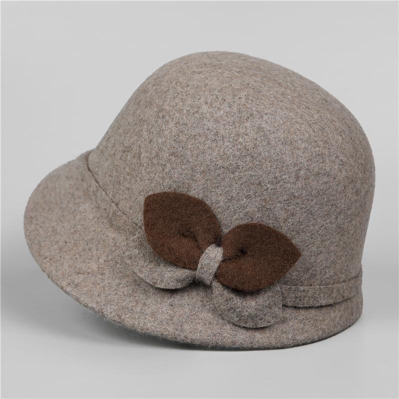 

Шляпа женская осенне-зимняя шерстяная шерстяная шляпа-ведро элегантный темперамент универсальная утолщенная теплая шляпа-ведро M（56-58cm） светло-коричневого