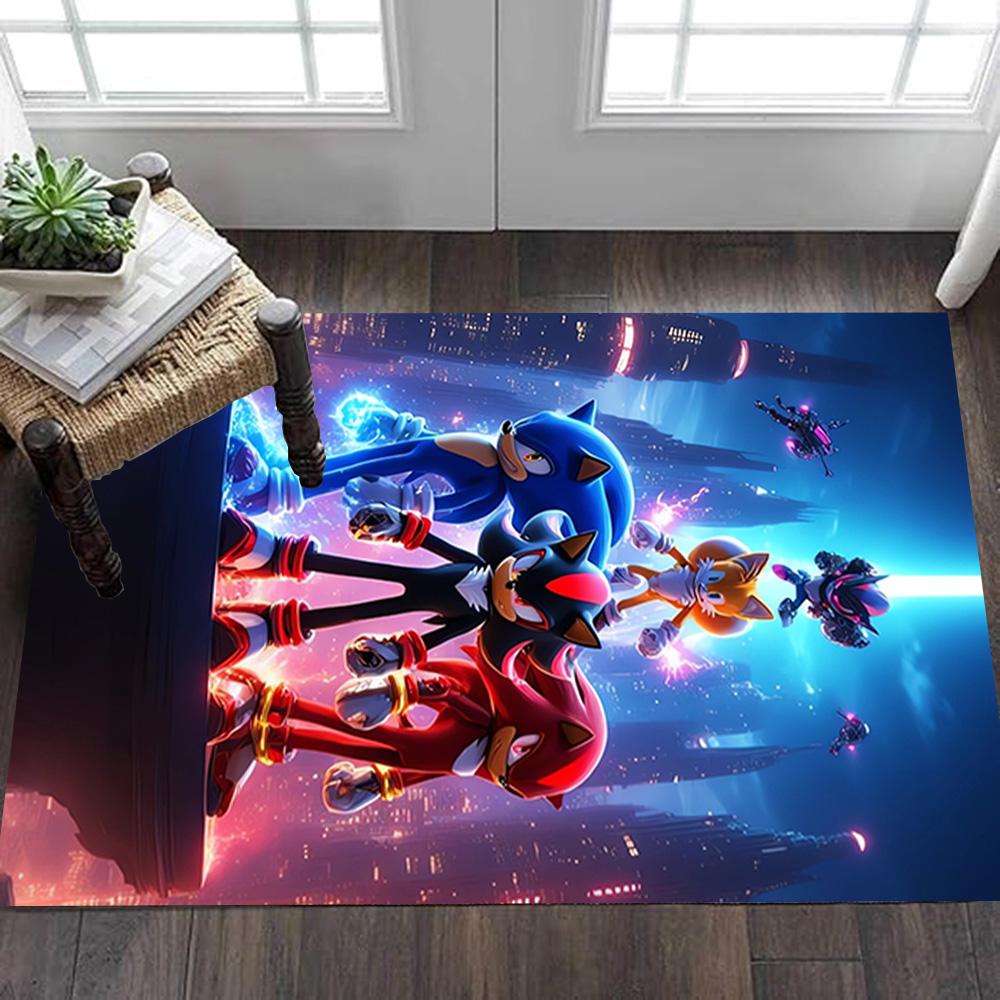 Sonic & Shadow: Speed Clash Decoration,Carpet,Living Room,Bedroom, Non-slip,Square rug