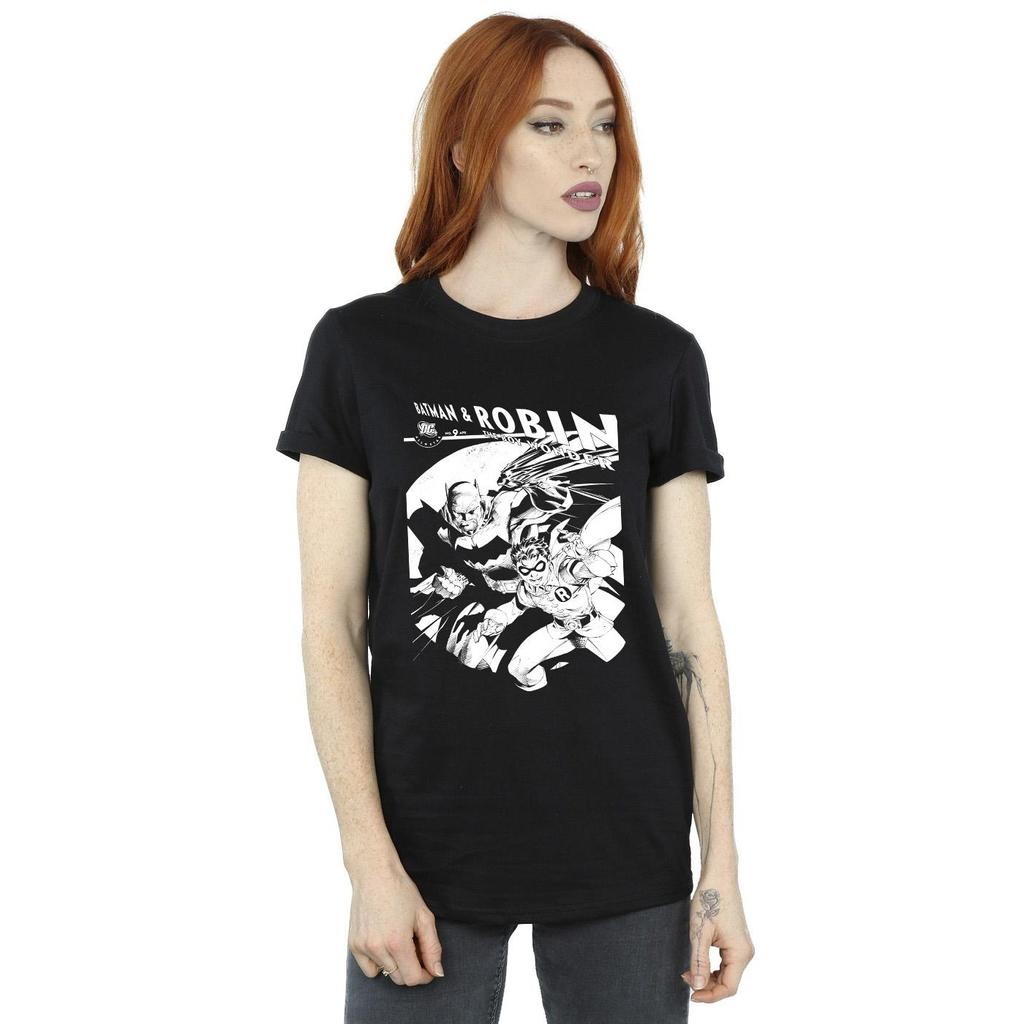 DC Comics Womens/Ladies Batman And Boy Wonder Cotton Boyfriend T-Shirt