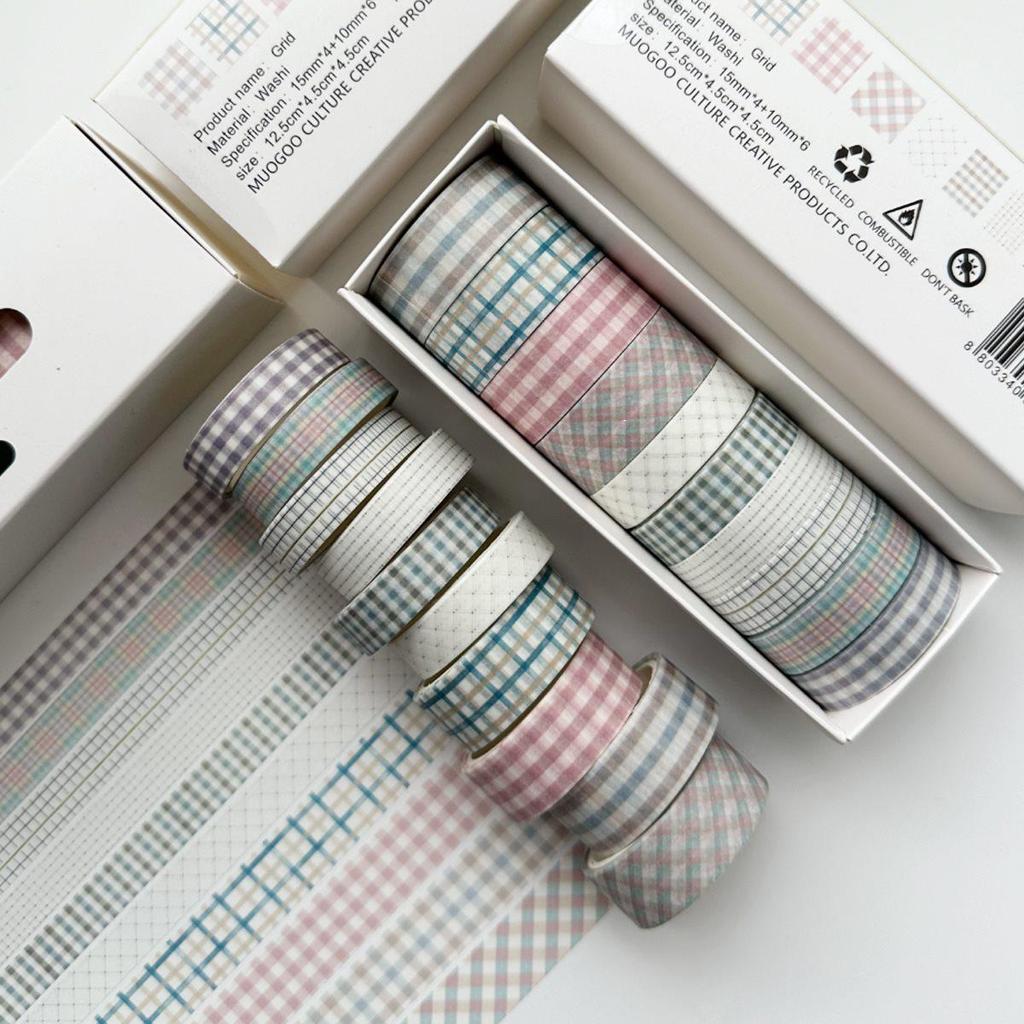 20-Roll Retro Washi Tape Set for Journals and DIY Crafts, Divider Line, Colorful Stickers