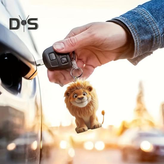 Automobile Pendant Lion Shape Decorative Ornament Vibrant Color Universal Fit Acrylic Figure Car Interior