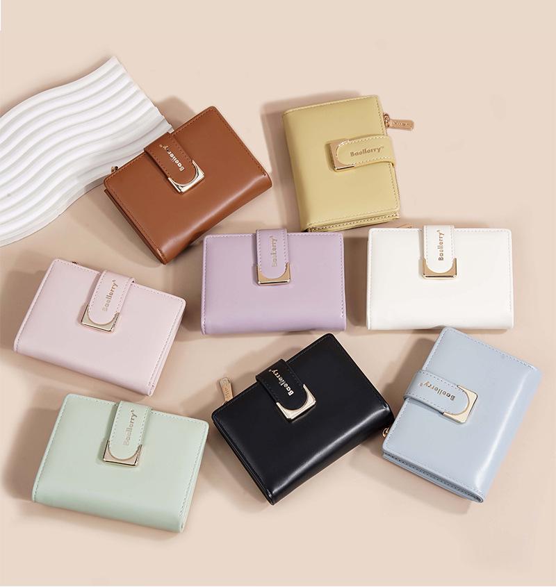 Women's Compact Multi-Card Wallet: Exquisite Short Section Buckle Coin Purse and Mini Card Holder