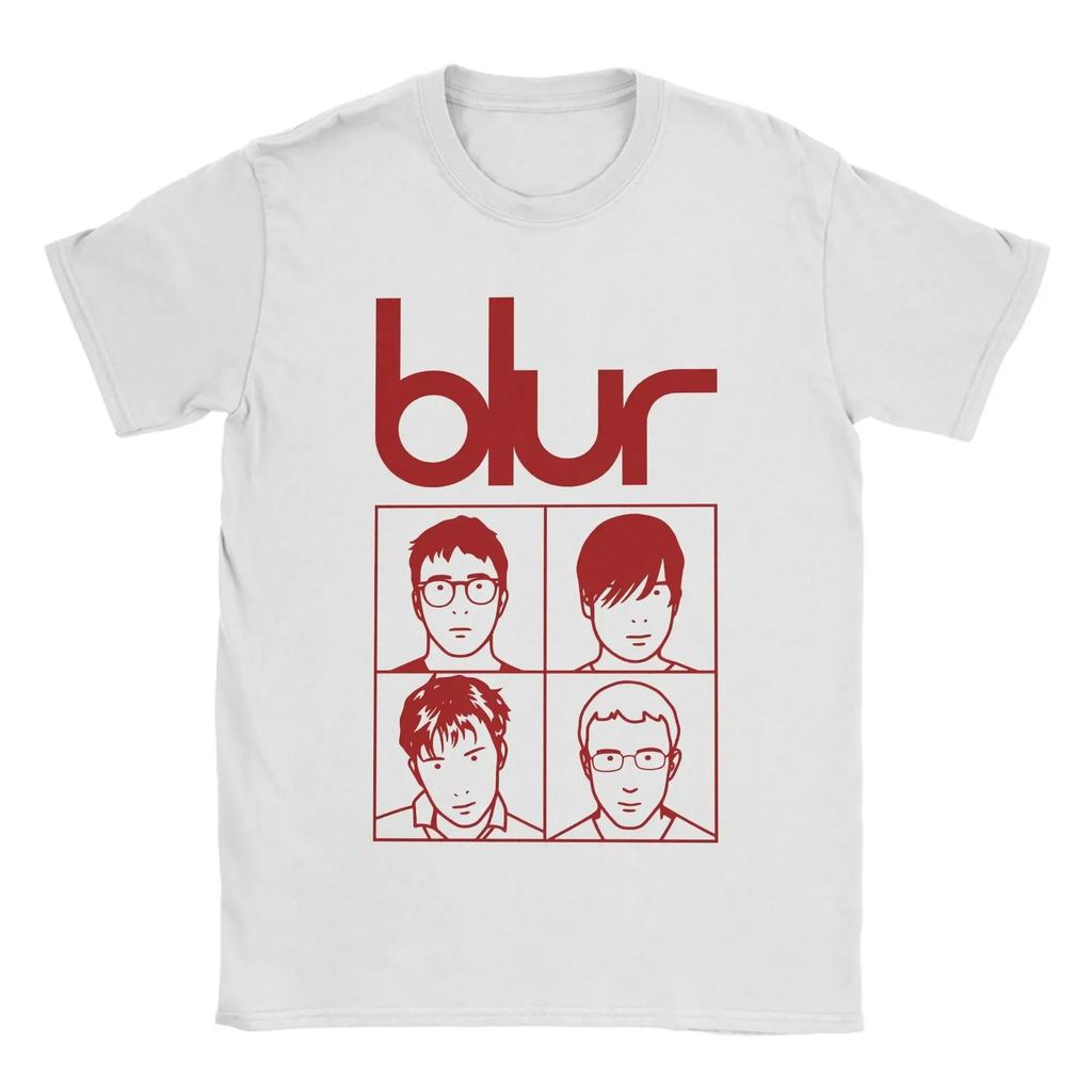 Vintage Blur Englische Alternative Rock Band Minimales Logo Grafik T-Shirt Streetwear Baumwoll Oberteil T-Shirts