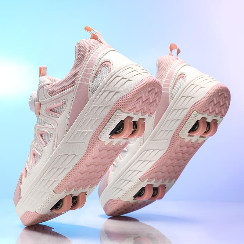 Children's Four-wheel Sports Boots Roller Skating Can Be Hidden As Flat Sneakers Walking Shoes Children's Sports Shoes Walking Shoes