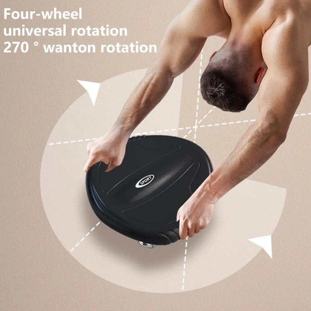 Abdominal Roller Strong Load Capacity 4 Wheels Smooth Bearing Rotation Mute Roller Anti-noise Abdominal Wheel Fitness Equipment