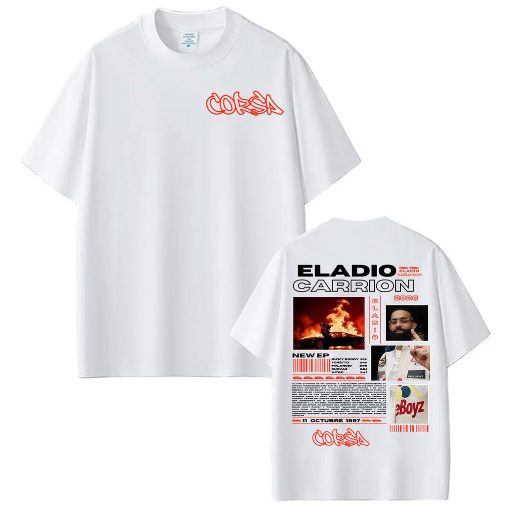 Rapper Eladio Carrion New Album 2026 Cover T Shirt Unisex Women Fashion Hip Hop Punk Tshirts High Quality Loose Tshirt Streetwear
