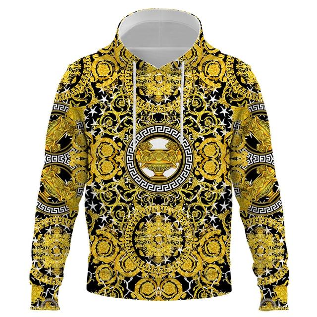 Männer Frau Goldene Leopard 3D drucken Hoodies Sweatshirts Mode Kapuzen Hip Hop Herren Marke Hoodie luxus Streetwear dropshiping
