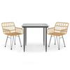 VidaXL 3-piece Garden Dining Set Woven Resin, Patio Set, Garden Bistro Set, Dining Set 3157845