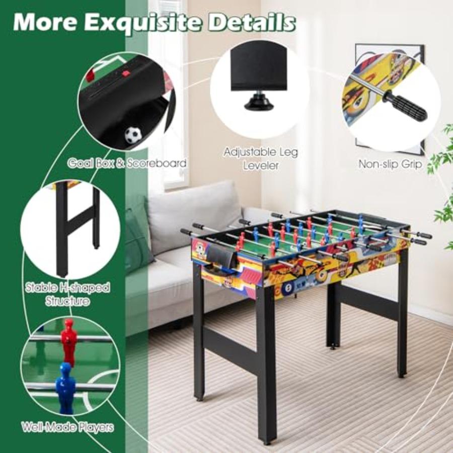 12in1 Multi Game Table 48 Inch Combination Game Tables with Foosball Hockey Ping Pong Pool Chess Bowling Checkers Shuffleboard