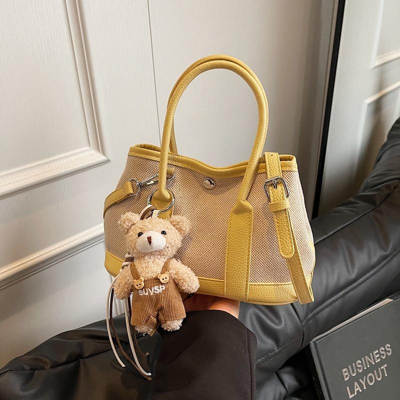 New contrasting color bucket bag women's commuter shoulder messenger bag bag large-capacity casual niche handbag