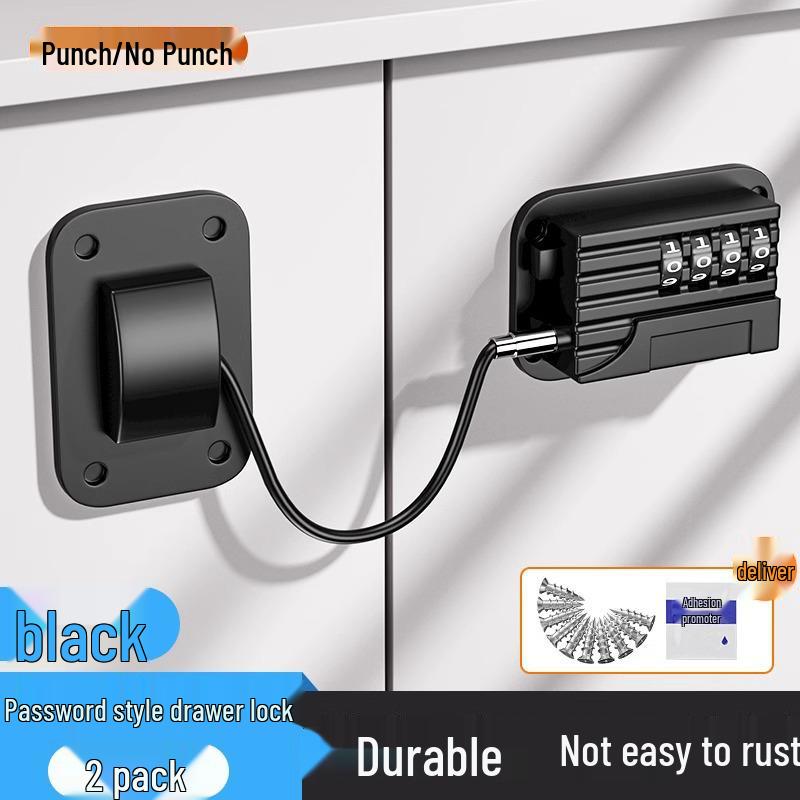 Punch-Free Anti-Theft Refrigerator & Cabinet Lock with Combination for Child Safety