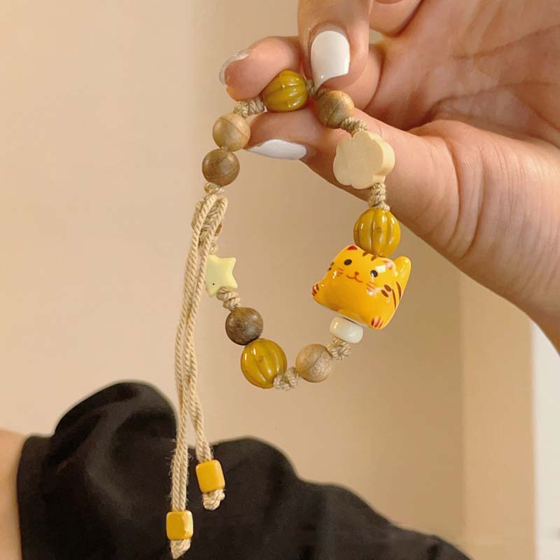 Brățări noi drăguțe cu pisici și stele albastre cu dopamină pentru femei, brățară amuzantă de desene animate cu frânghie împletită, cadou proaspăt pentru prietenă