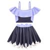 20841 Kinder Mädchen Lily Lovebraids Print Badeanzug Badebekleidung Oberteil Rock Sets