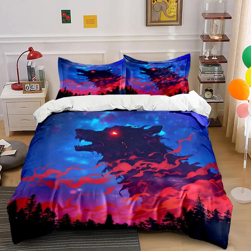 "Fantasy Wolf Art Decor Set" Soft Comfortable Duvet Cover Bedding Set Included 1*Duvet Cover & 2*Pillowcases gift