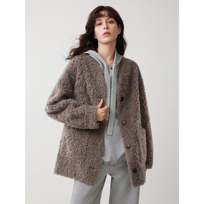 ELLE 100% Merino Wool French Retro Plush Short Jacket