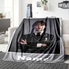 Custom Name Wednesday Theme Printed Blanket - Perfect for Couch, Bed, Travel & Outdoor Use | Machine Washable, Cozy & Durable.