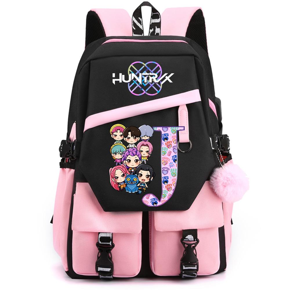 26 English Letter K-pop Demon Hunters Printed Large Capacity Backpack for Teenger Student Girl Boy Schoolbag Bookbag Women Waterproof Travel Bag