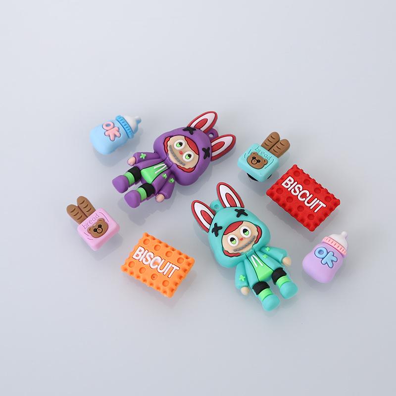 Cute 3D Cartoon Labubu Shoe Charms & Flowers for Crocs – DIY Removable Decorations