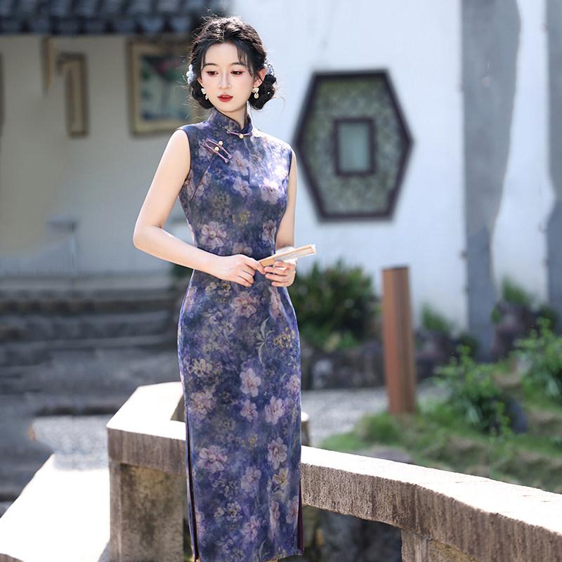 Sleeveless national style, new Chinese Suzhou long cheongsam, improved young 1011 new women's high-end sense, daily wear