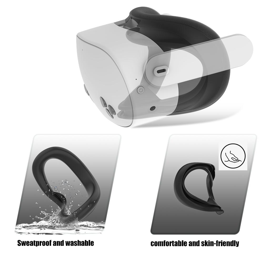 Подходит для Meta Quest 3s Blackout Silicone Face Cover Прилегает к лицу чёрный — фото 4