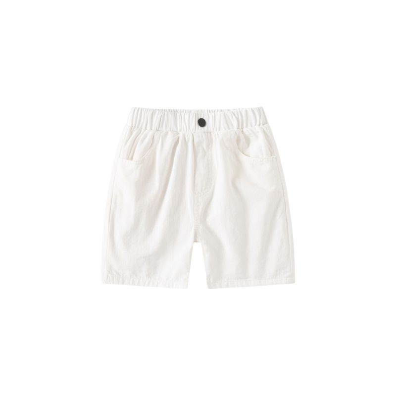 Boys' Shorts Cropped Pants Children's Summer Clothing Thin Children Bermuda Shorts Kids Mid Waist Pure Color Rubber Pants