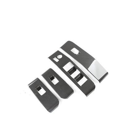 4pcs Carbon Fiber Style Window Lift Switch Cover Trim For Toyota Highlander 2020-2022 Left-hand-driver Only
