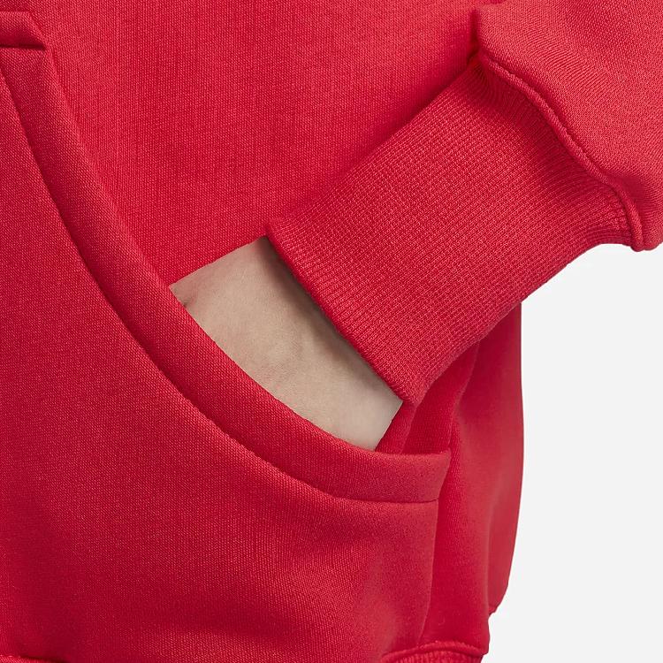 Nike Lunar New Year CNY Collection FW23 Sportswear Phoenix Fleece Solid Color Hooded Pullover Sweatshirt Women tops Red DQ5861-657